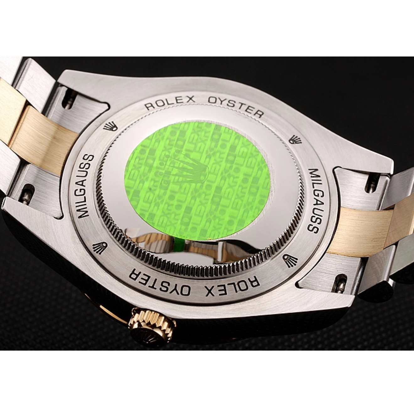 Aaa replica Champagne Tone Rolex 1453974 Steel Bracelet Gold Case Day-Date Stainless Two Diamond Dial Swiss 0627